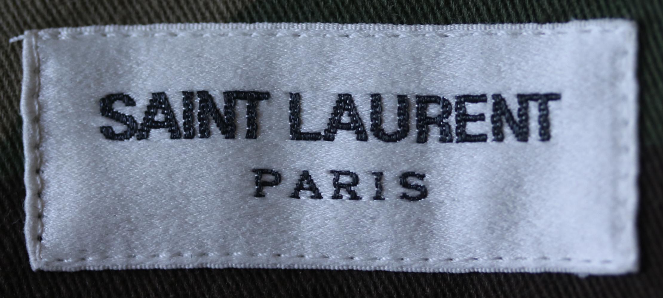 Women's Saint Laurent Leather-Trimmed Printed Cotton-Gabardine Jacket 