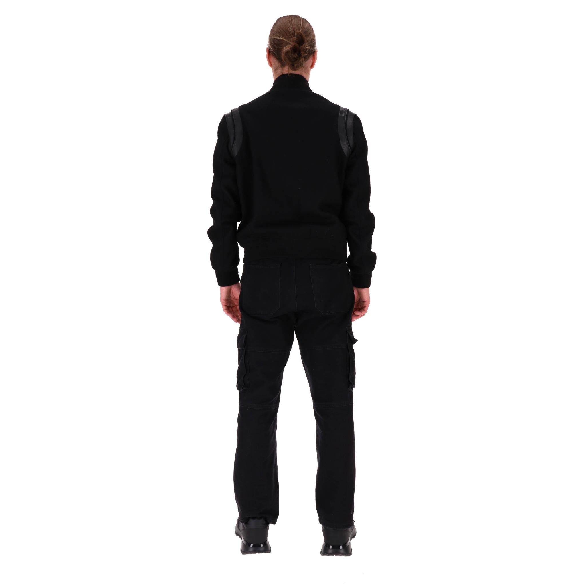 Saint Laurent Leather Trimmed Wool Teddy Bomber Jacket In Excellent Condition For Sale In London, GB