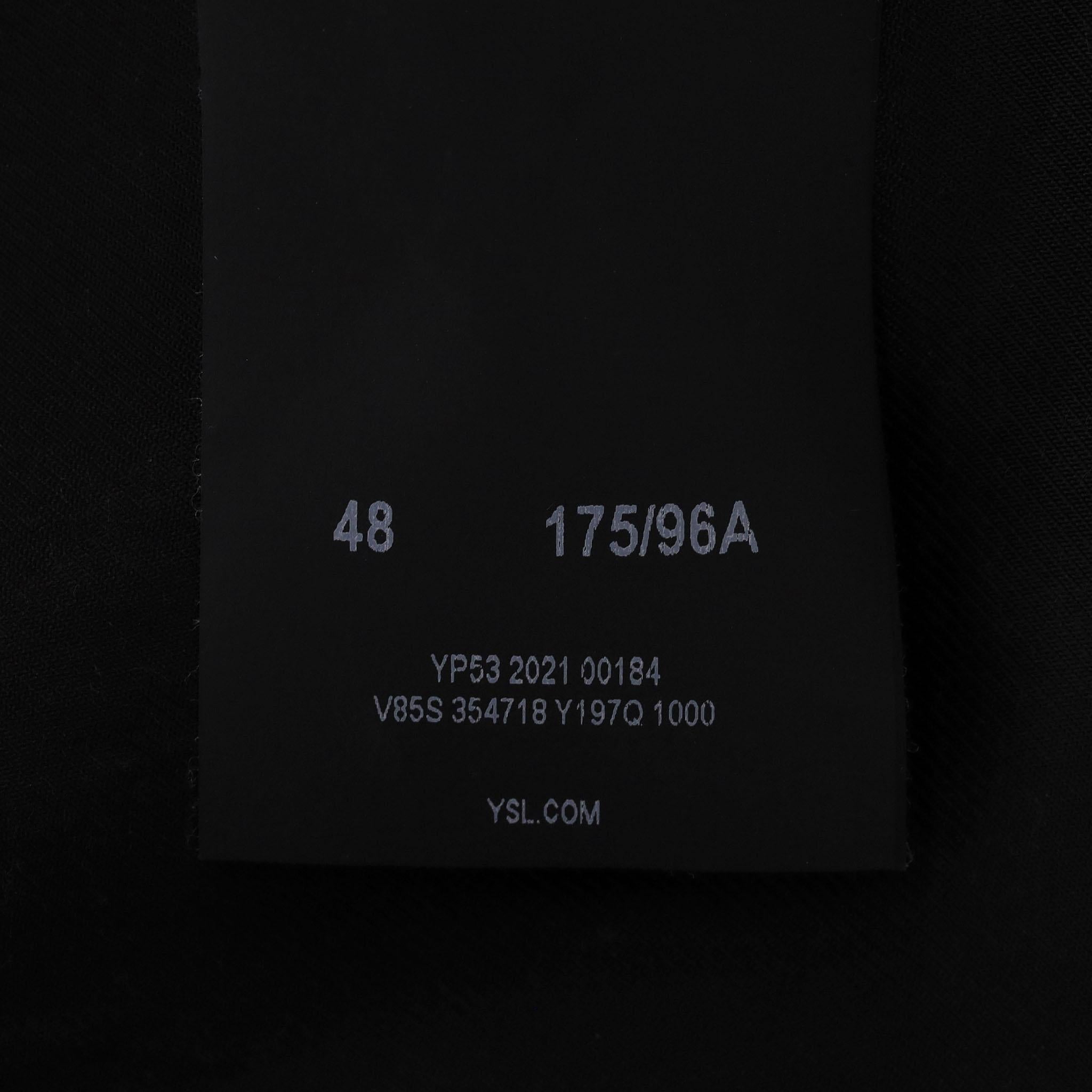 Saint Laurent Leather Trimmed Wool Teddy Bomber Jacket For Sale 1