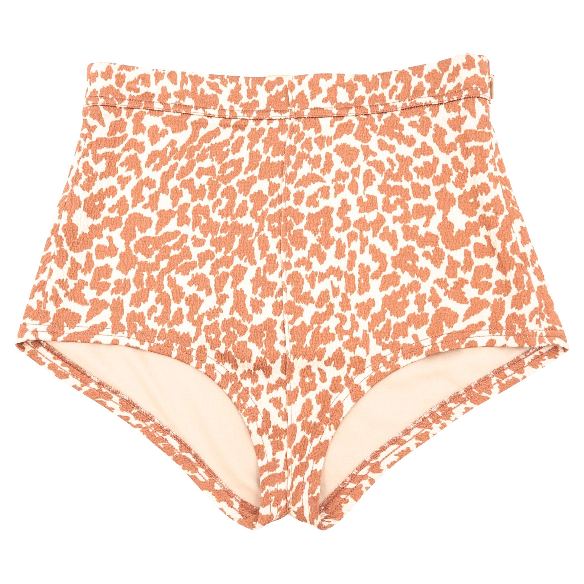 Saint Laurent Leopard Jacquard High-Waist Mini Shorts