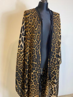 Saint Laurent leopard poncho cape