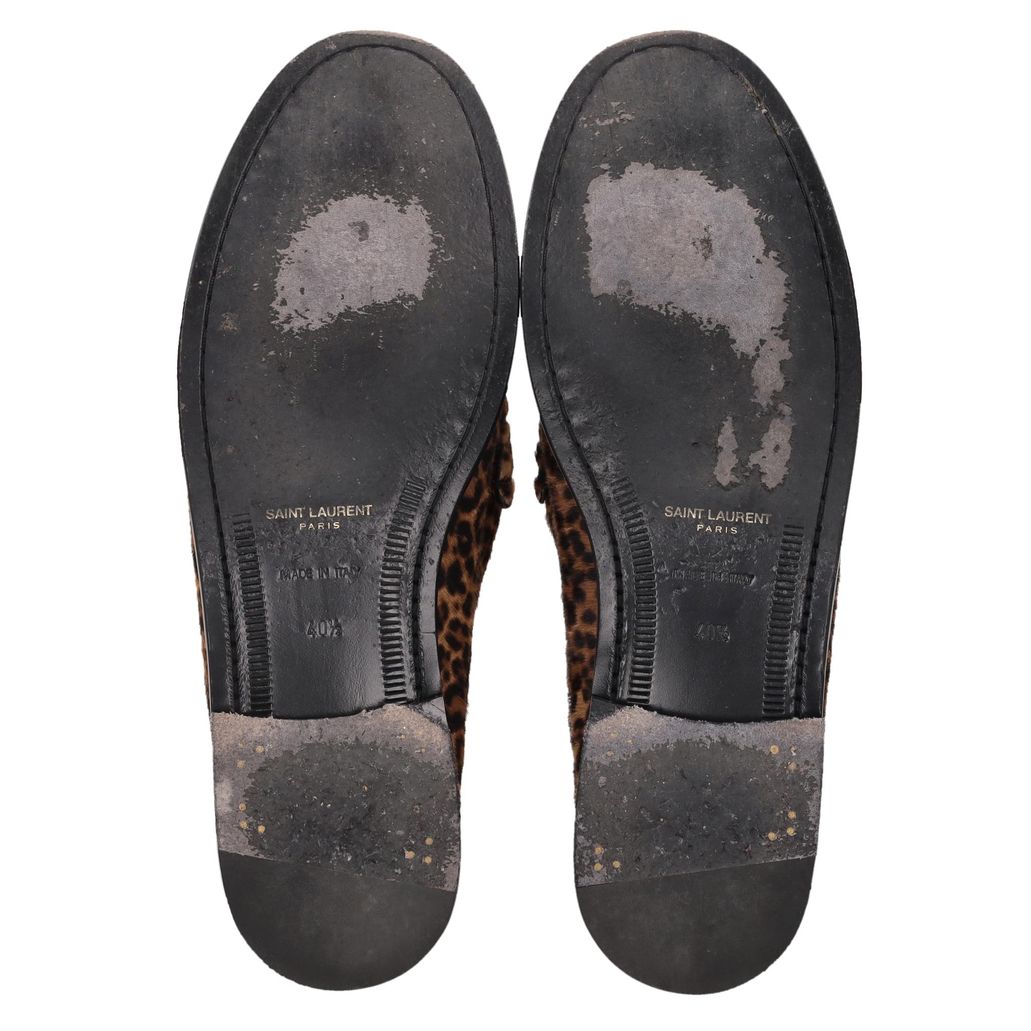 Saint Laurent Leopard Print Pony Hair Le Loafers For Sale 1