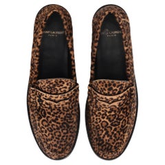 Saint Laurent Leopard Print Pony Hair Le Loafers