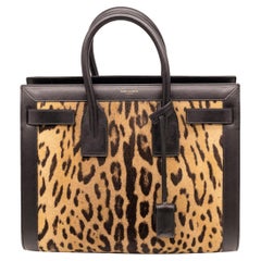 Saint Laurent Sac De Jour Umhängetasche mit Leopardenmuster aus Ponyhaar