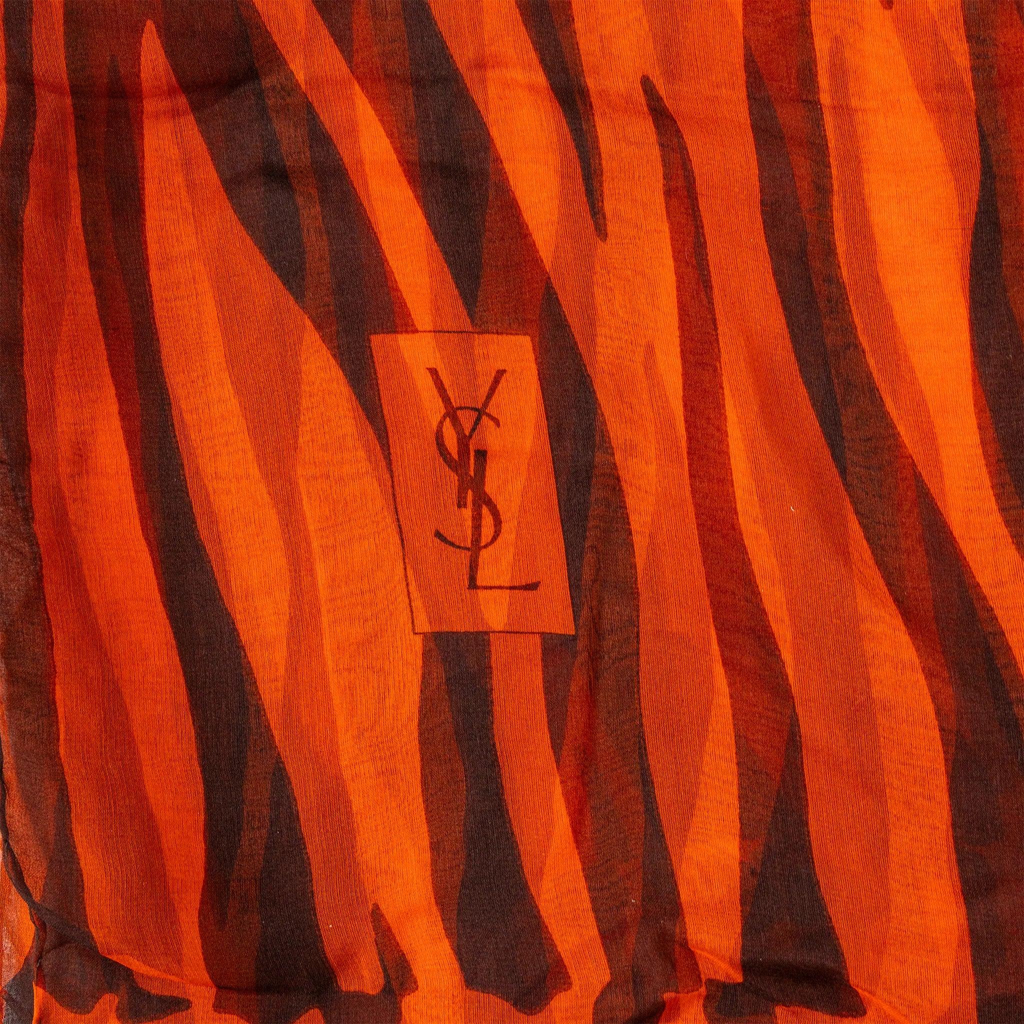 Bufanda Saint Laurent con estampado de leopardo - Años 00 Marrón en venta