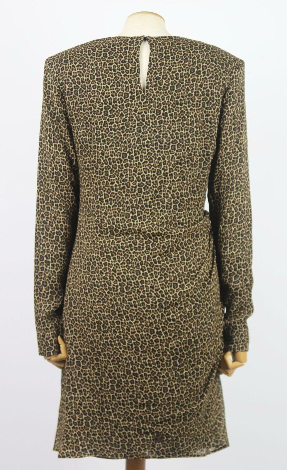 Saint Laurent Leopard Print Wool Mini Dress In Good Condition In London, GB