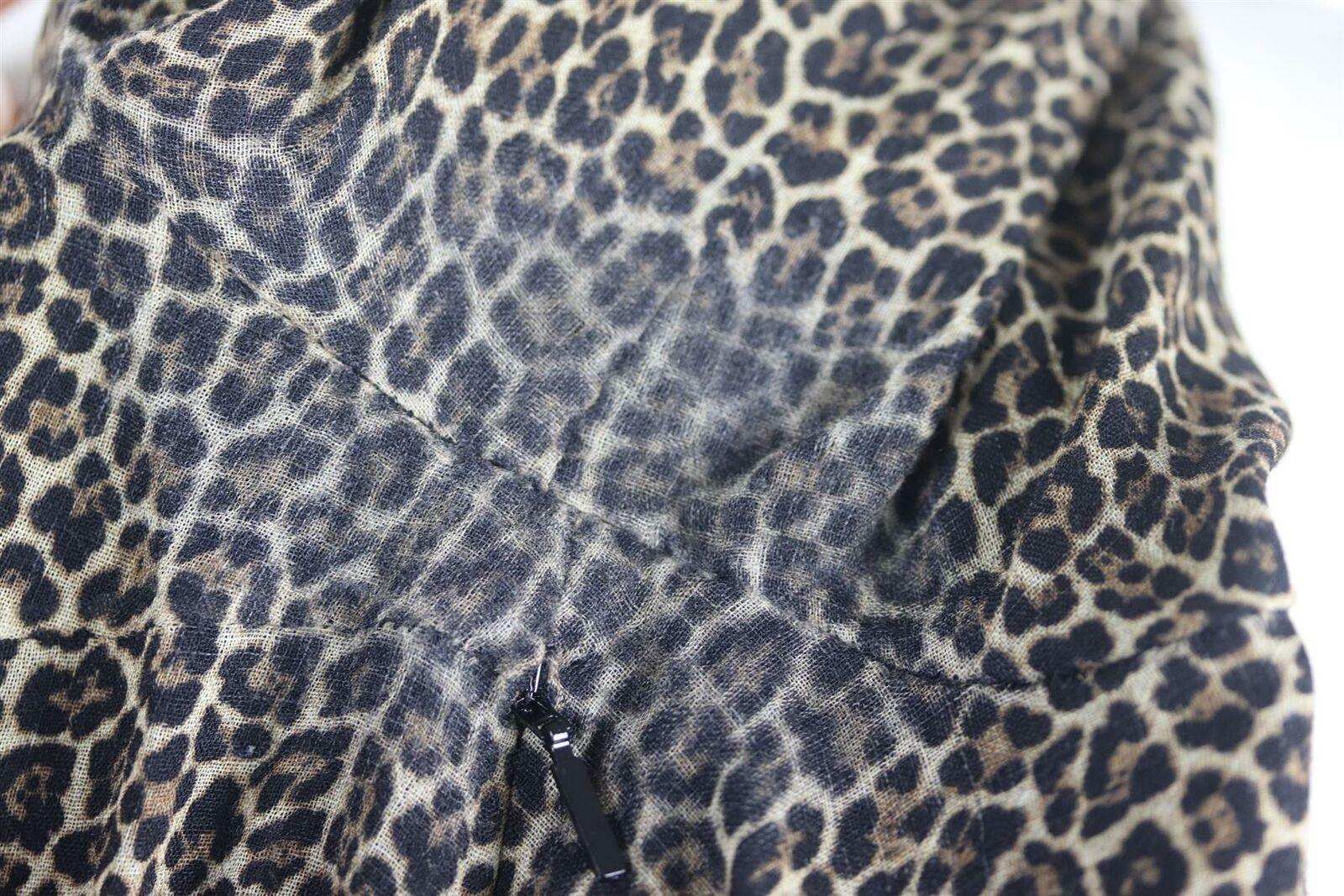 Women's Saint Laurent Leopard Print Wool Mini Dress