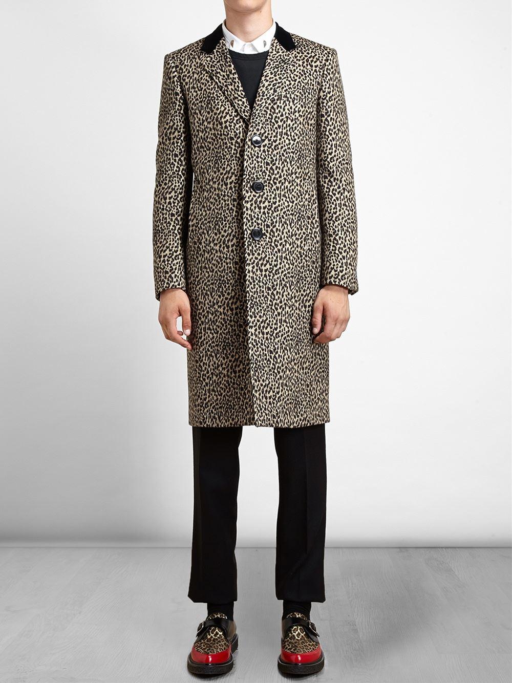 ysl leopard coat