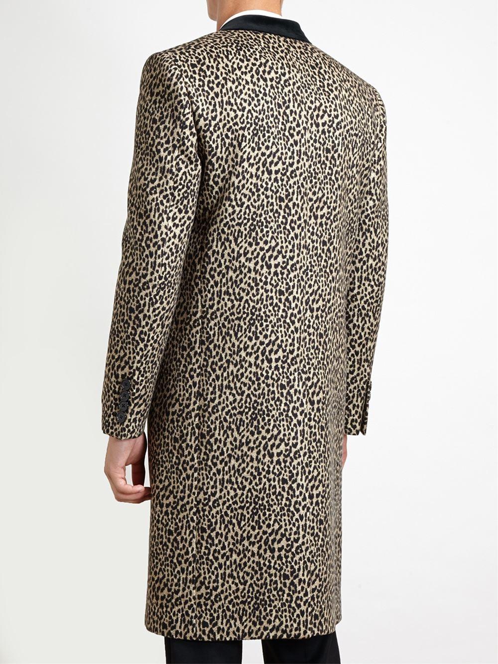 saint laurent leopard coat