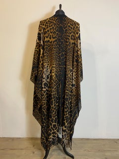 Saint Laurent leopard wool cape poncho