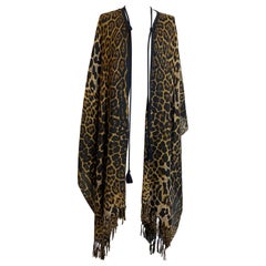 Saint Laurent leopard wool cape poncho Used Saint Laurent leopard wool cape poncho