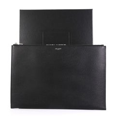 Saint Laurent Letters Zip Clutch Leather Large
