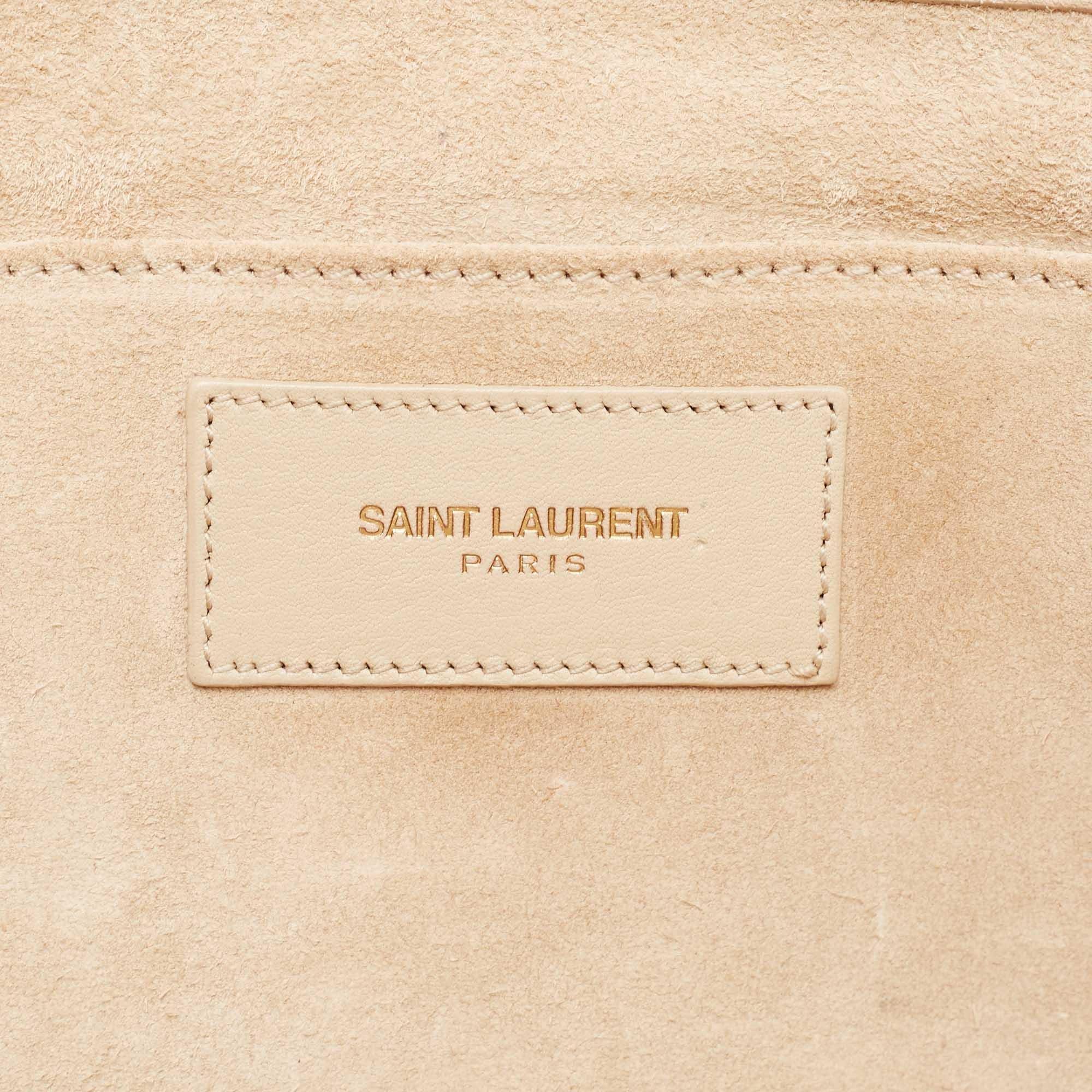 Saint Laurent Light Beige Leather Y-Ligne Clutch 10