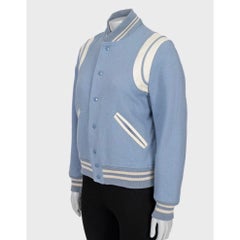 Saint Laurent Light Blue Wool Bomber Jacket FR40 / L