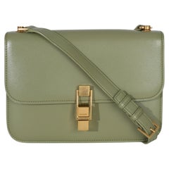Saint Laurent Light Green Smooth Calfskin Le Carre Satchel