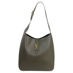 Saint Laurent Light Musk Green Large Le 5 a 7 Supple Leather Shoulder bag