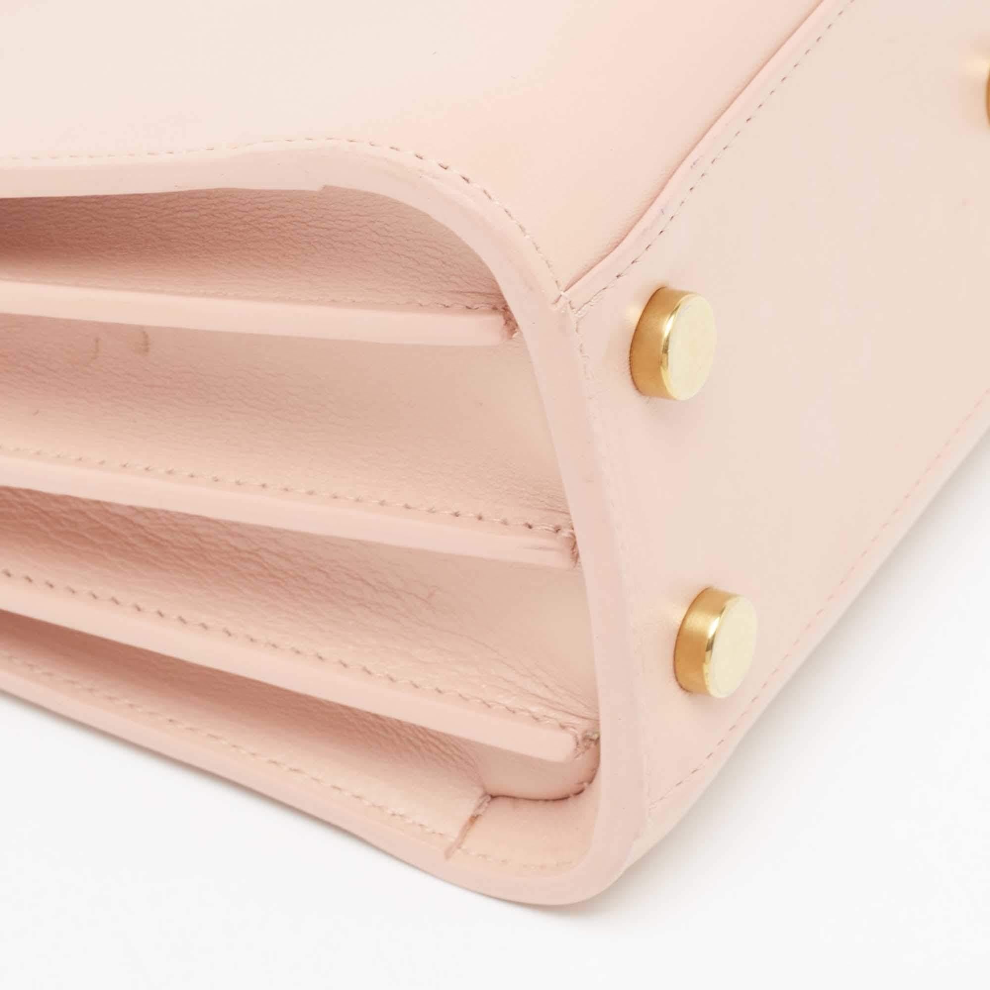 Saint Laurent Light Pink Leather Nano Classic Sac De Jour Tote For Sale 6