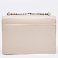 Saint Laurent Light Pink Leather Sunset Wallet On Chain