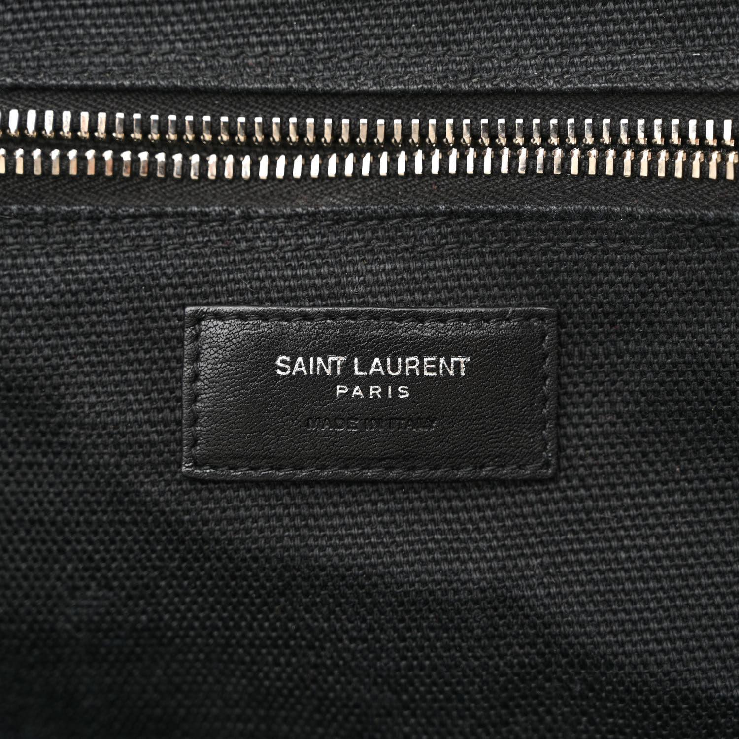 Saint Laurent Linen White Black Rive Gauche North South Tote For Sale 1