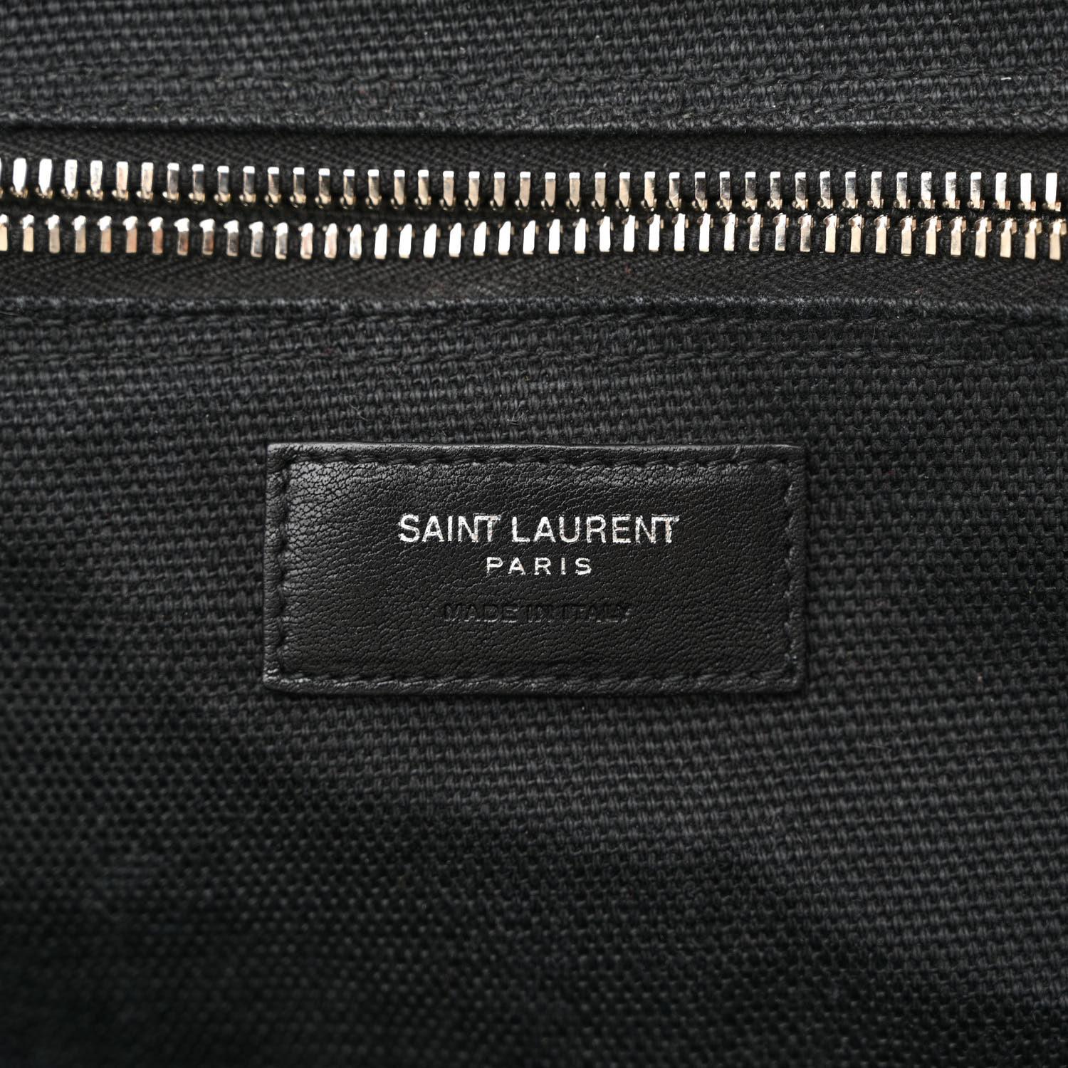 Saint Laurent Rive Gauche North South Tote aus Leinen in Weiß und Schwarz im Angebot 2