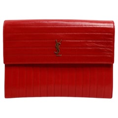 Saint Laurent Lipstick Red and Gold-Tone Chain Crossbody Handbag