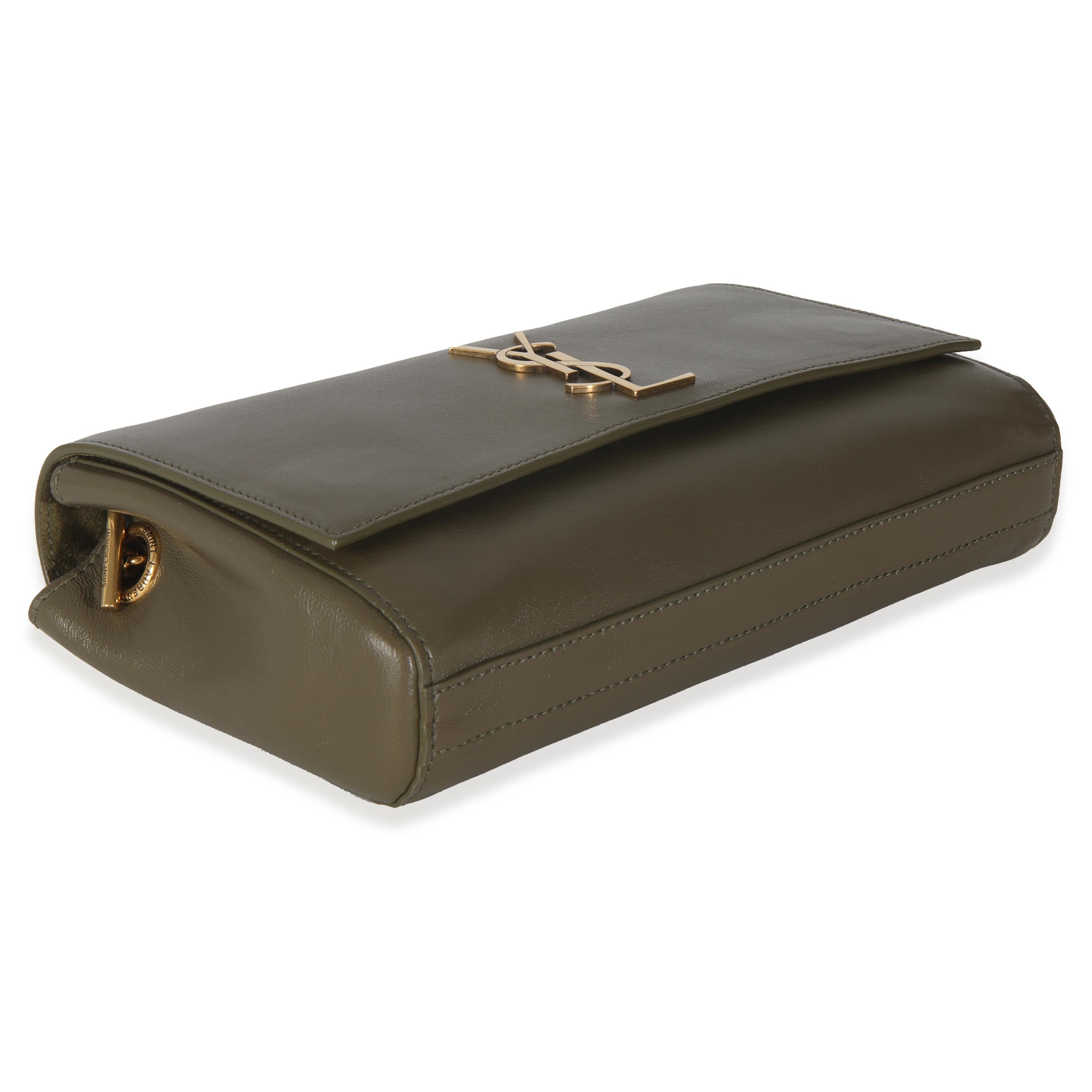 Saint Laurent Loden Verde Becerro Ante Pequeño Kate Reversible en venta 2
