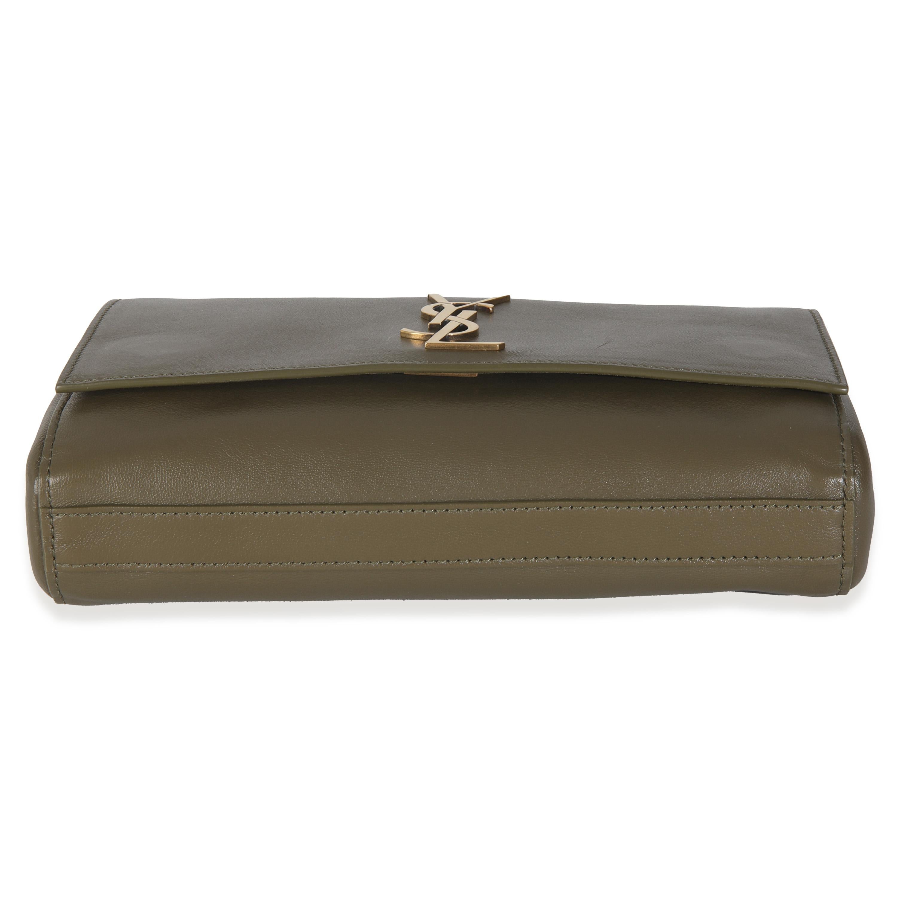 Saint Laurent Loden Verde Becerro Ante Pequeño Kate Reversible en venta 3