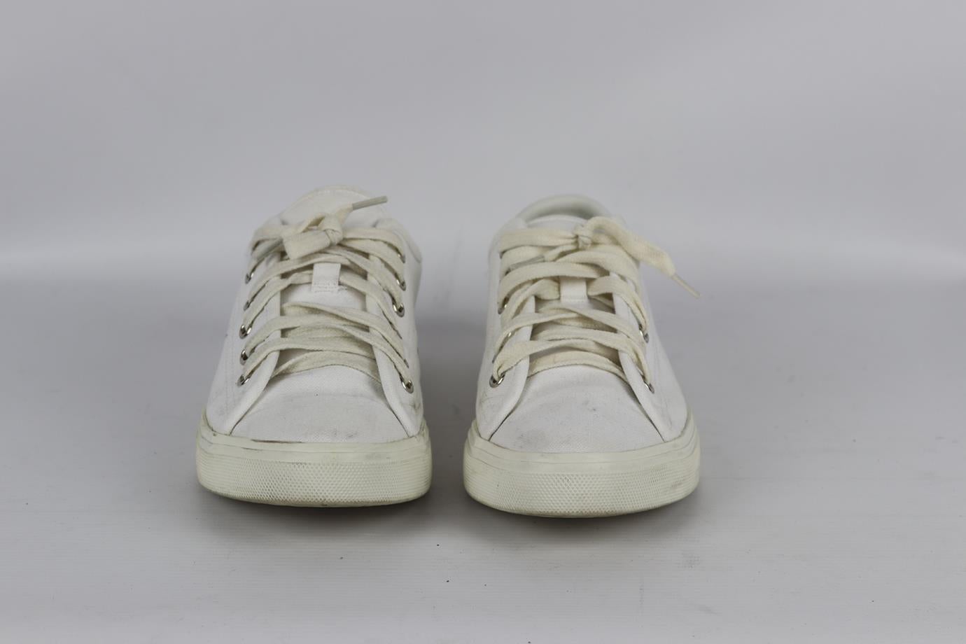 Saint Laurent Logo Detailed Canvas Sneakers Eu 38.5 Uk 5.5 Us 8.5 In Excellent Condition In London, GB