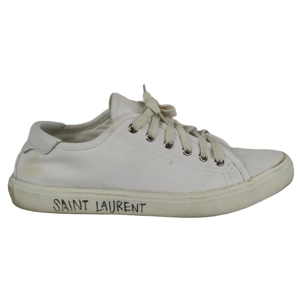 Saint Laurent Logo Detailed Canvas Sneakers Eu 38.5 Uk 5.5 Us 8.5