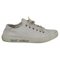 Saint Laurent Logo Detailed Canvas Sneakers Eu 38.5 Uk 5.5 Us 8.5