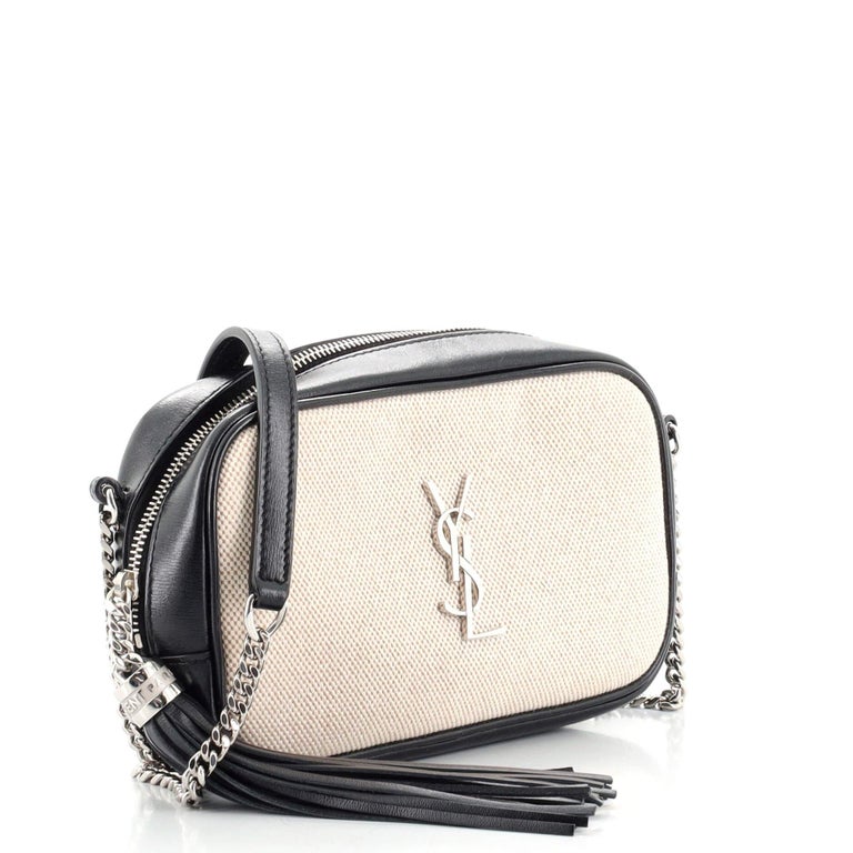 Saint Laurent Lou Camera Bag Canvas and Leather Mini at 1stDibs