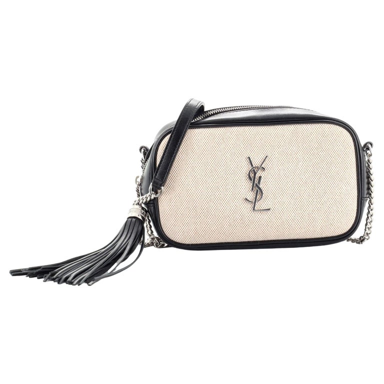 Saint Laurent Lou Camera Bag Canvas and Leather Mini at 1stDibs