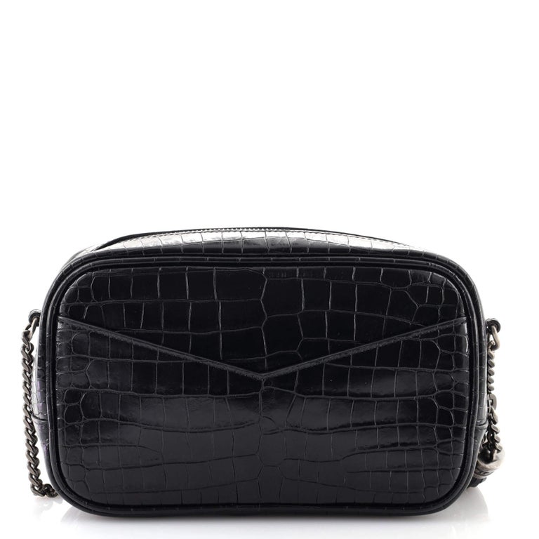 Saint Laurent Lou Camera Bag Crocodile Embossed Leather Mini at 1stDibs