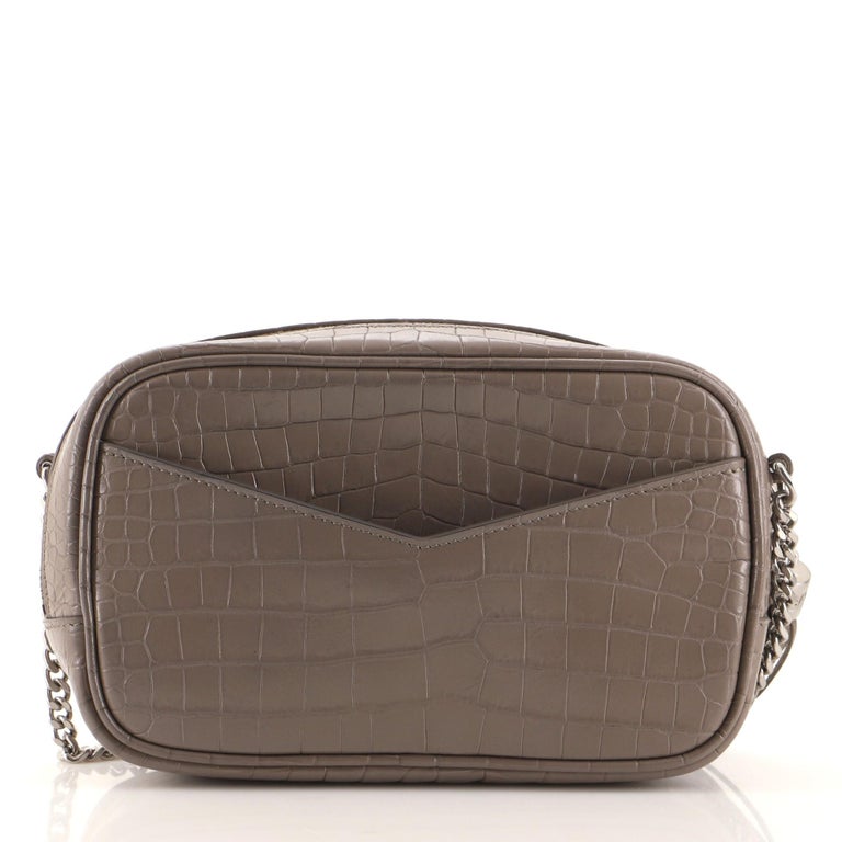 Saint Laurent Lou Camera Bag Crocodile Embossed Leather Mini at 1stDibs