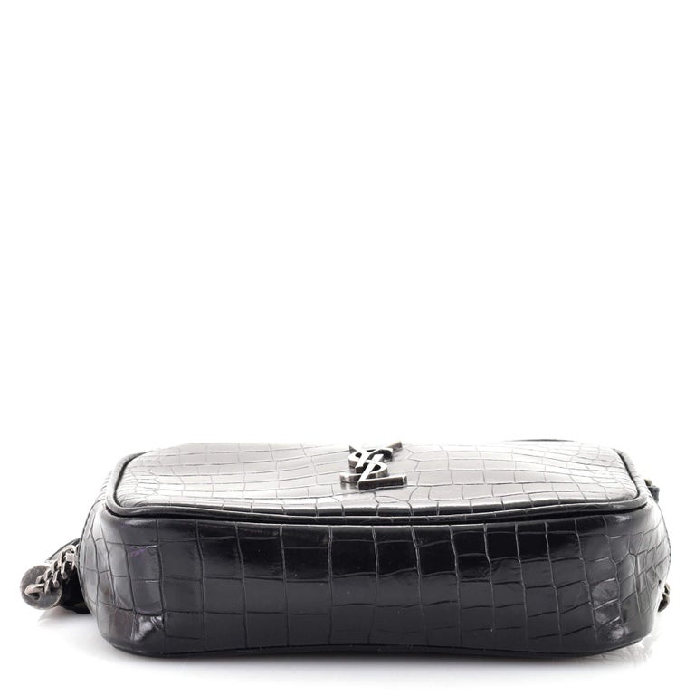 Saint Laurent Lou Camera Bag Crocodile Embossed Leather Mini at 1stDibs