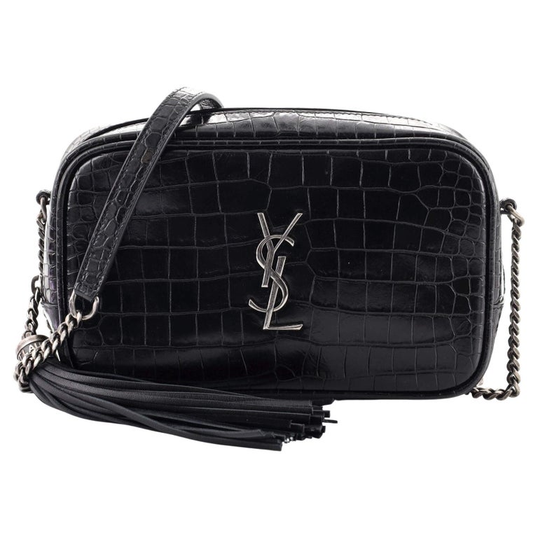 Saint Laurent Lou Camera Bag Crocodile Embossed Leather Mini at 1stDibs