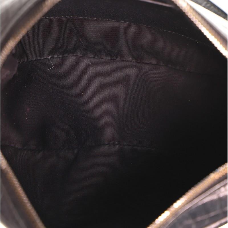 Black Saint Laurent Lou Camera Bag Crocodile Embossed Leather Small