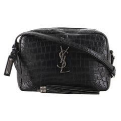 Saint Laurent Lou Camera Bag Crocodile Embossed Leather Small