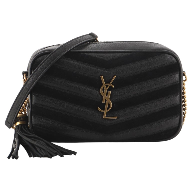 Saint Laurent Lou Camera Bag Matelasse Chevron Leather and Suede Mini