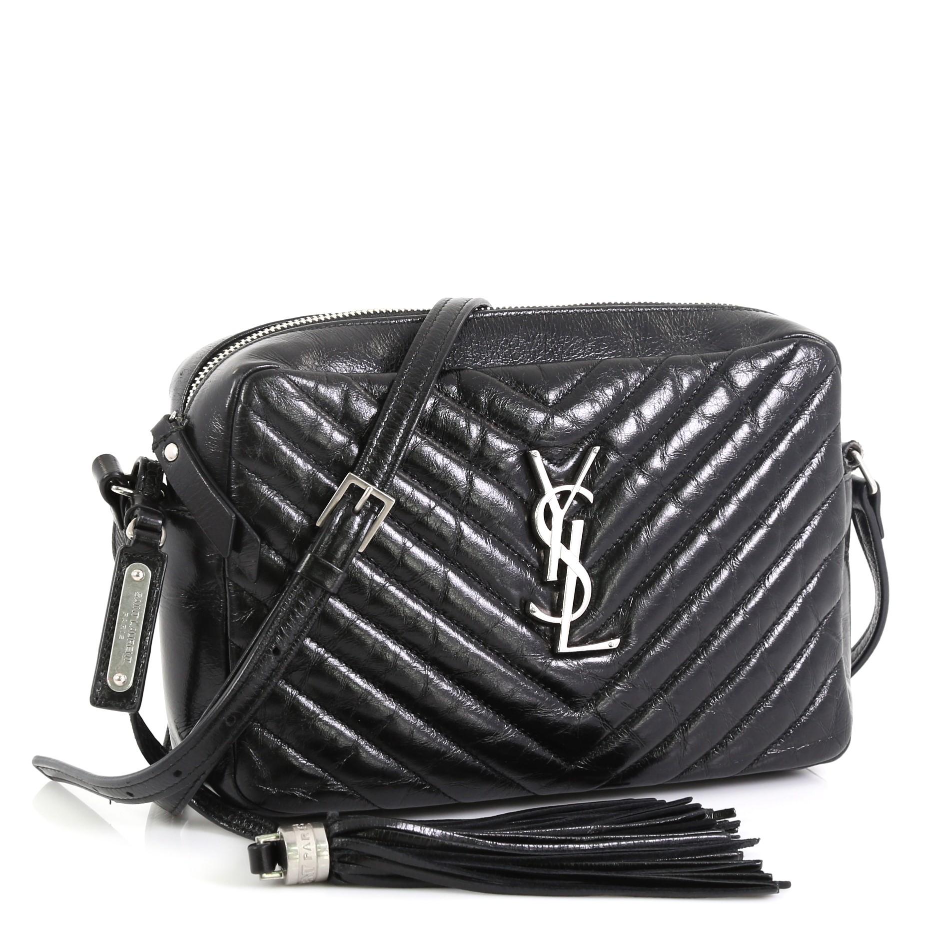 Ysl chevron cheap camera bag