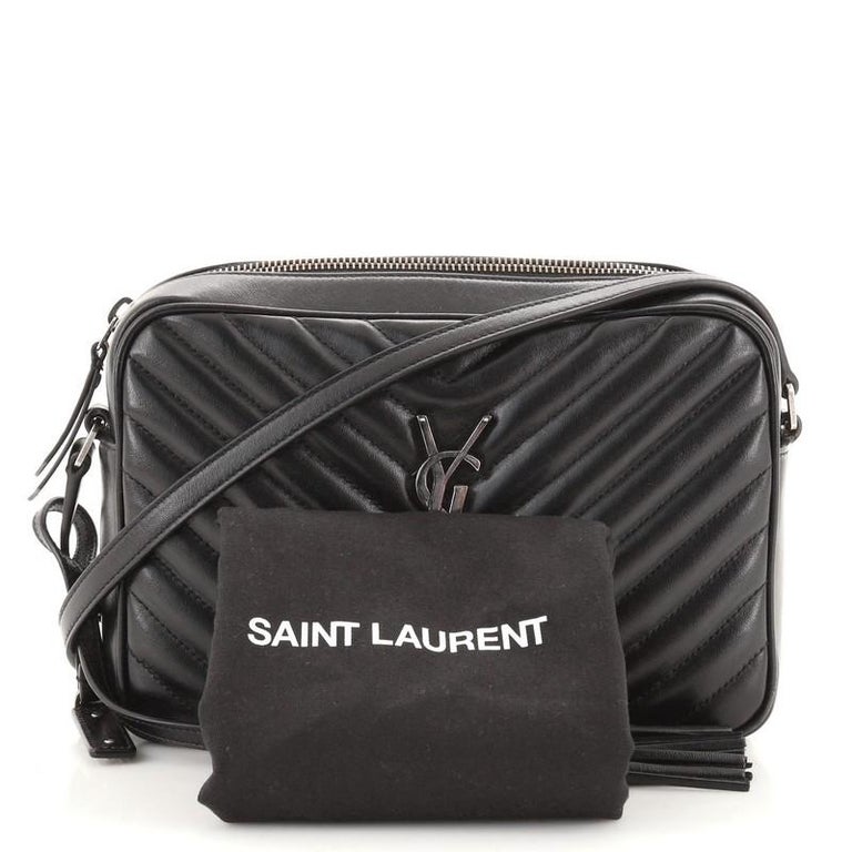 Saint Laurent Lou Camera Bag Matelasse Chevron Leather Small Black