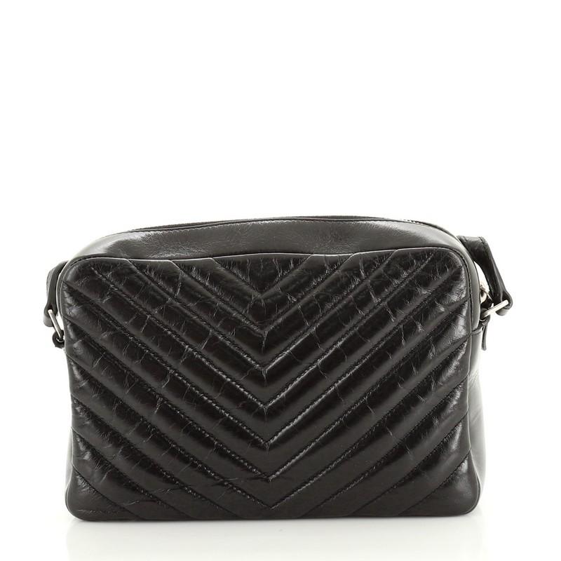 Saint Laurent Lou Camera Bag Matelasse Chevron Leather Small In Good Condition In NY, NY