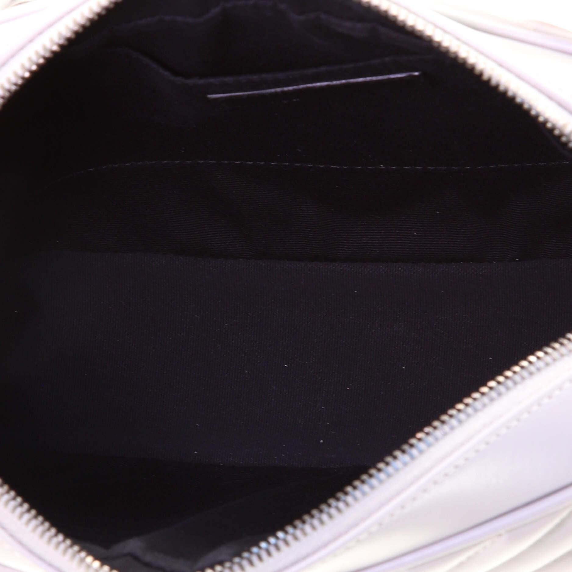 Gray Saint Laurent Lou Camera Bag Matelasse Chevron Leather Small