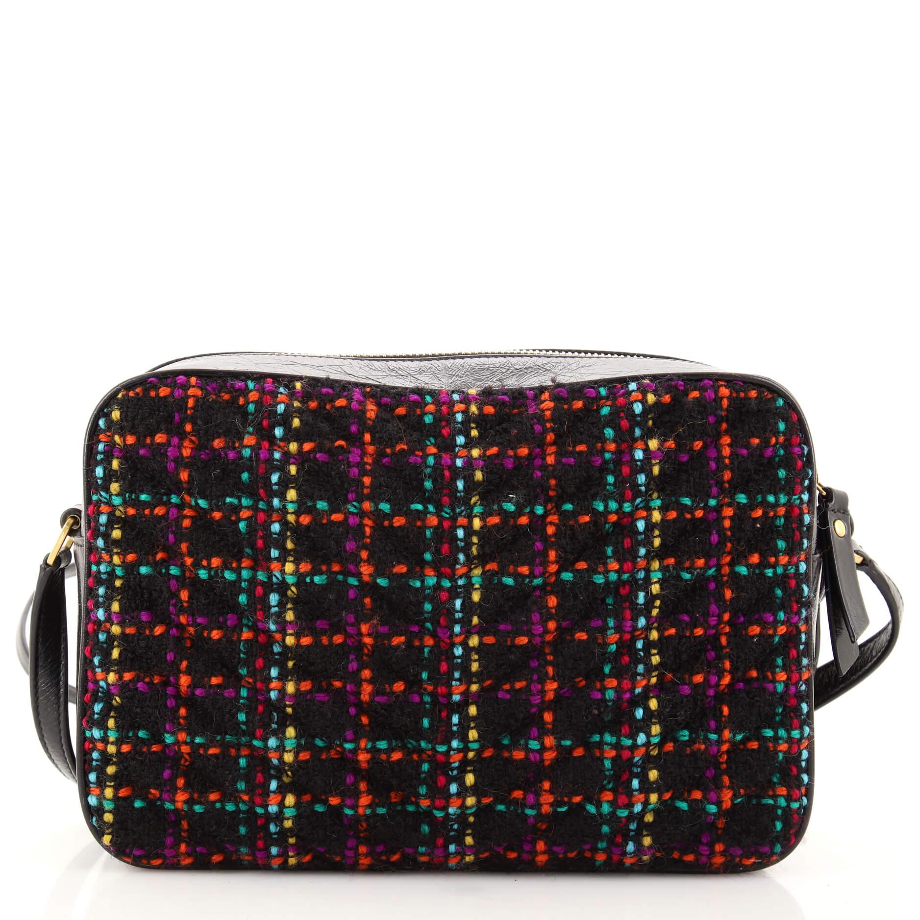 ysl tweed camera bag