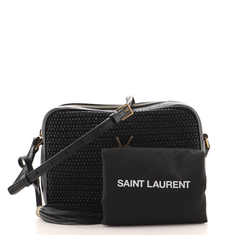 Saint Laurent Lou Camera Bag Woven Raffia Small at 1stDibs