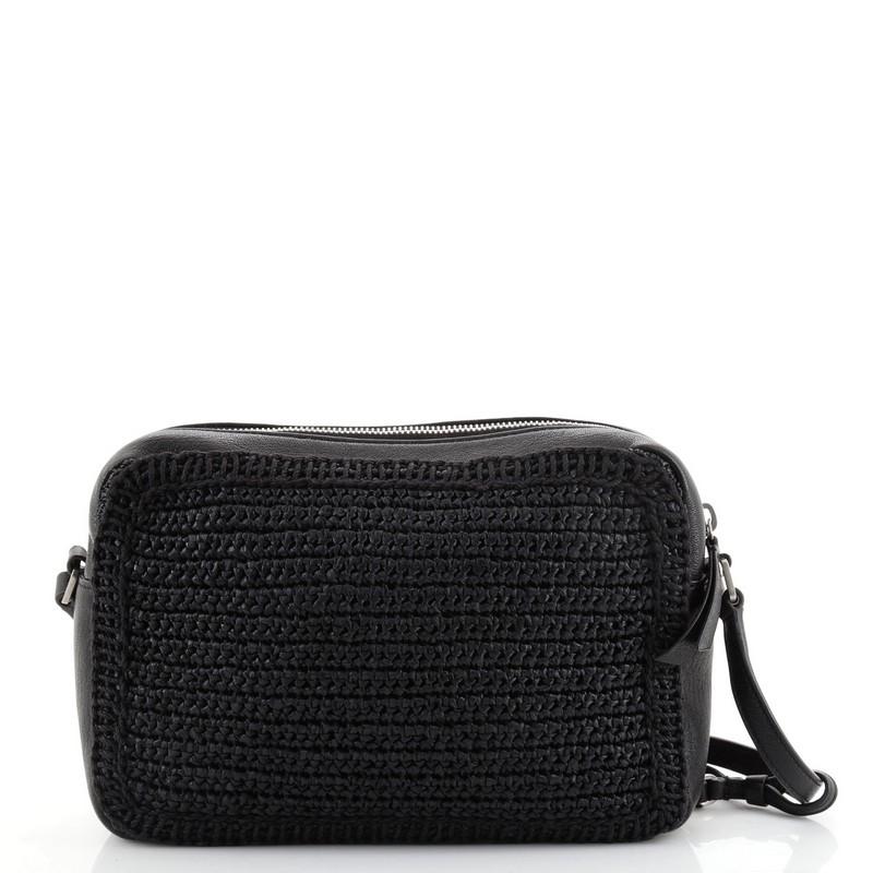 Saint Laurent Lou Camera Bag Woven Raffia Small In Good Condition In NY, NY