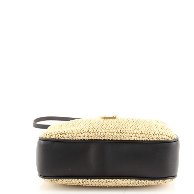 Saint Laurent Lou Camera Bag Woven Raffia Small For Sale at 1stDibs