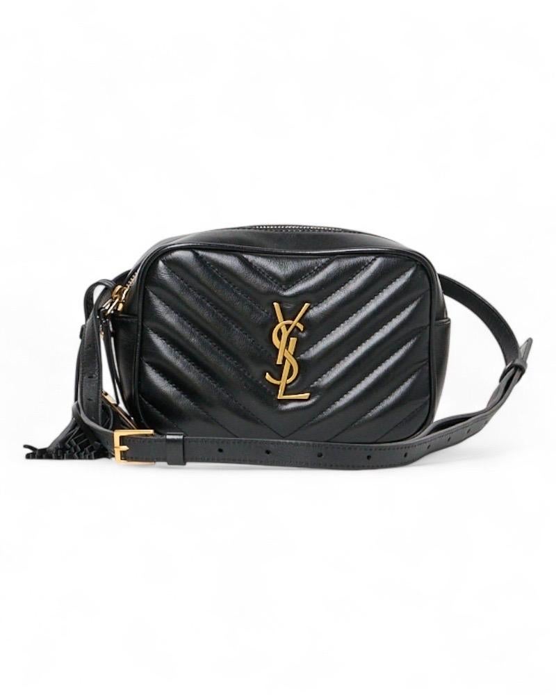 Donna Saint Laurent Lou Marsupio Small Matelassè Nero in vendita