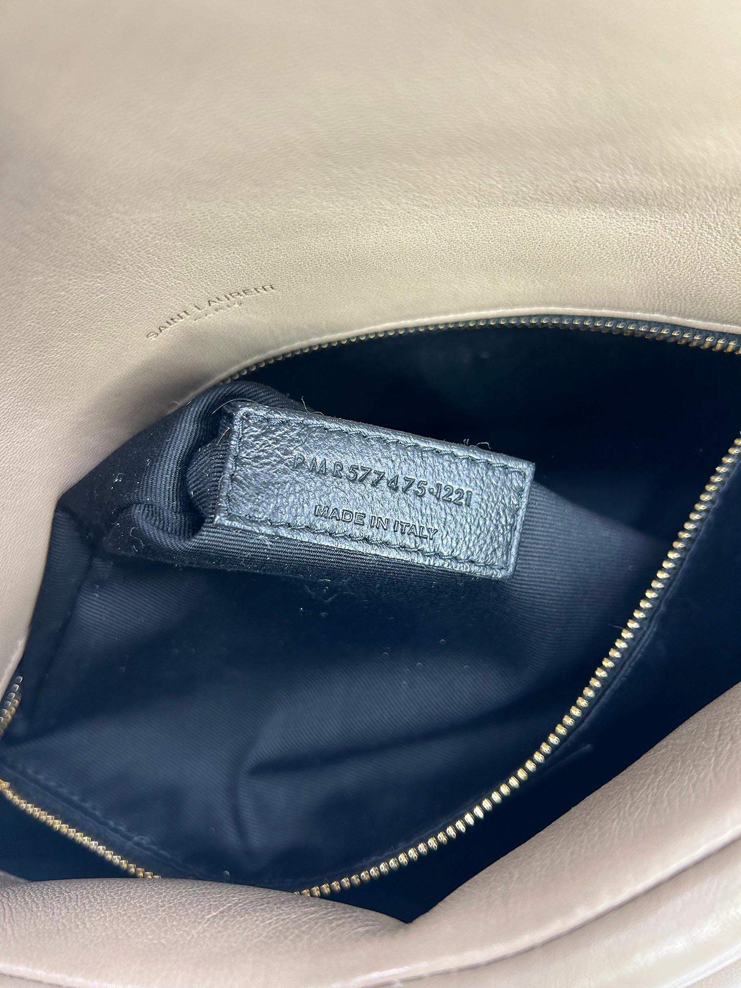 Saint Laurent Lou Lou Puffer Dusty Grey Medium Quilted Leather Shoulder Bag YSL 9