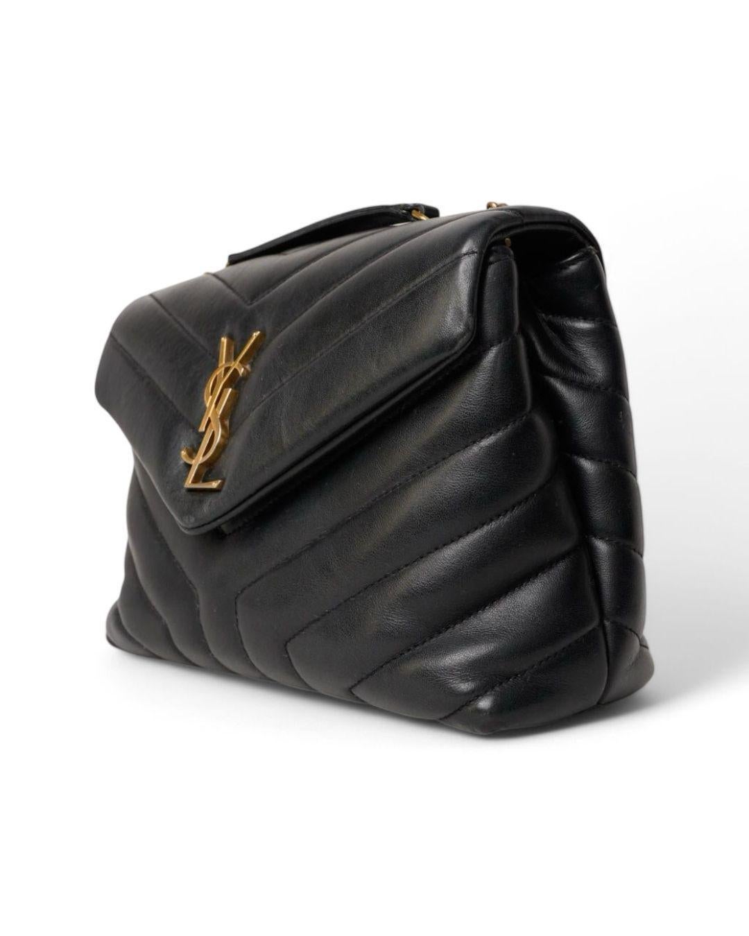 Saint Laurent Lou Lou Small Quilted Black In Excellent Condition In Torre Del Greco, IT
